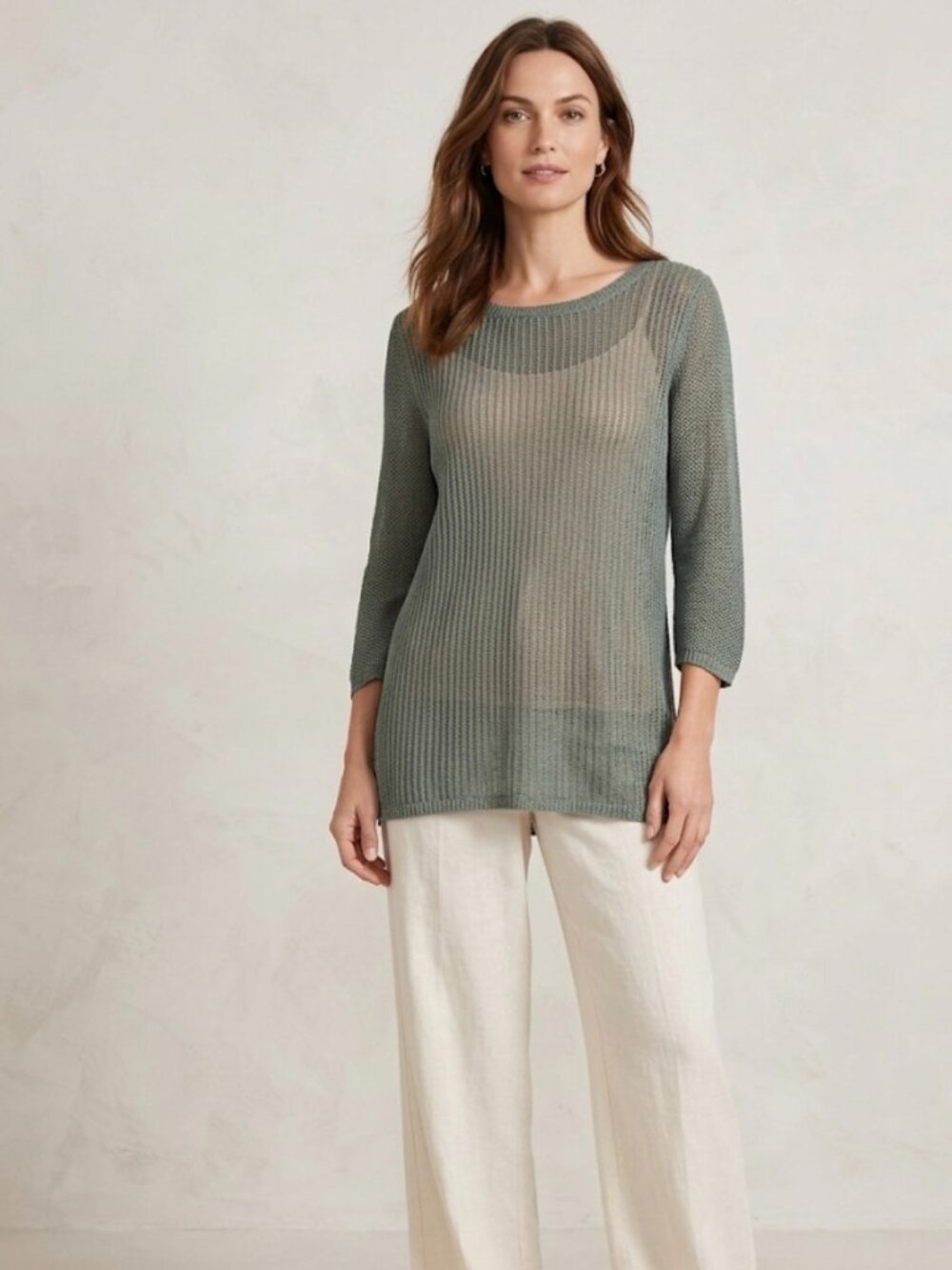 Talbots 100% Linen Blouse Top Size XL
